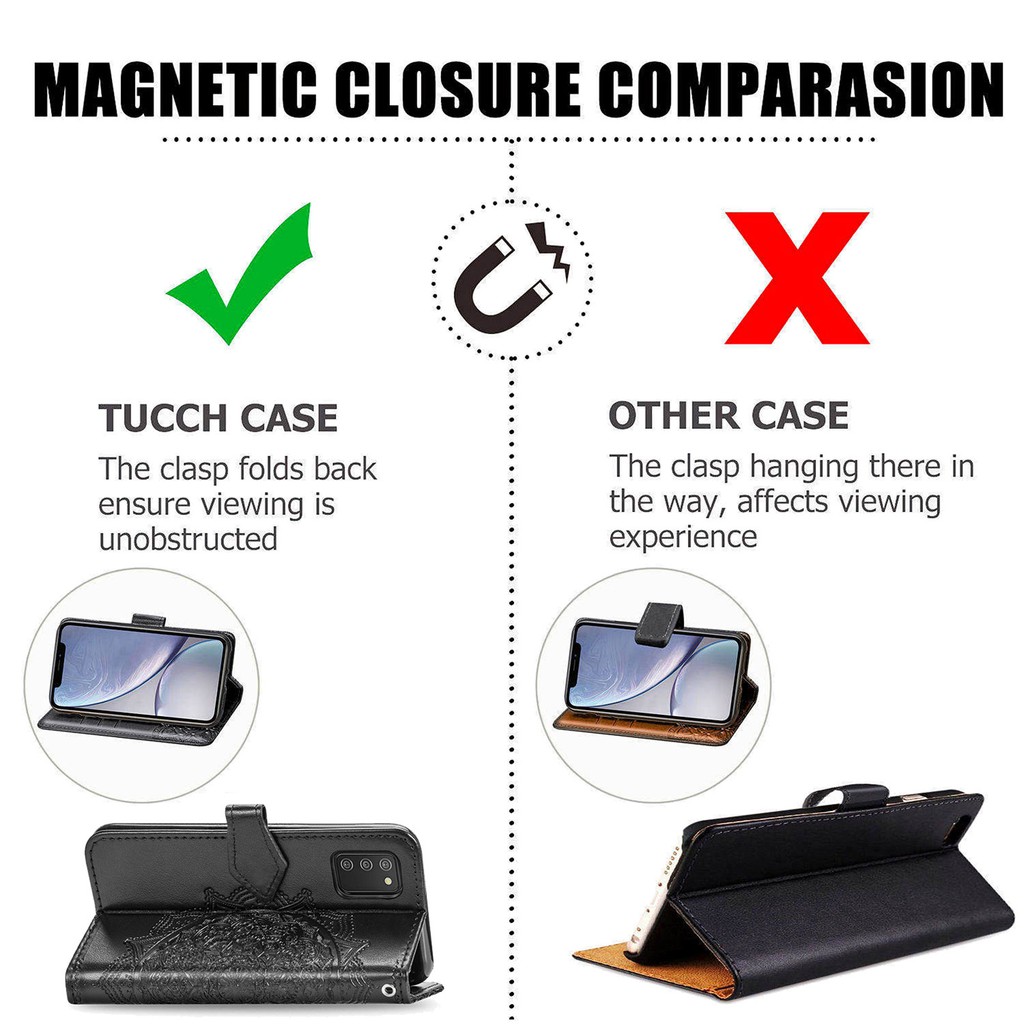 Bao da điện thoại dạng ví khóa từ tính chống sốc họa tiết Mandala có dây đeo cho Samsung Galaxy A02S | BigBuy360 - bigbuy360.vn