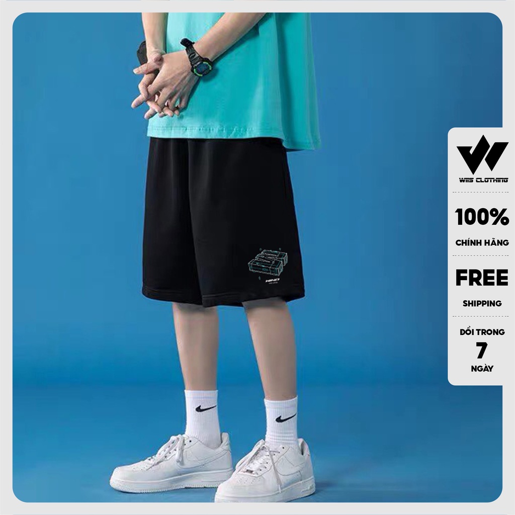 Quần short thun nam ống rộng WIIS unisex 3D quần đùi lửng thời trang nam nữ ulzzang