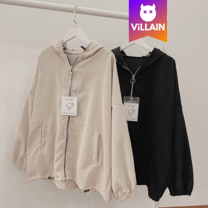 Áo Khoác Nhung Gân Tăm Trơn Tay Bồng Form Rộng Oversize - Villain | BigBuy360 - bigbuy360.vn