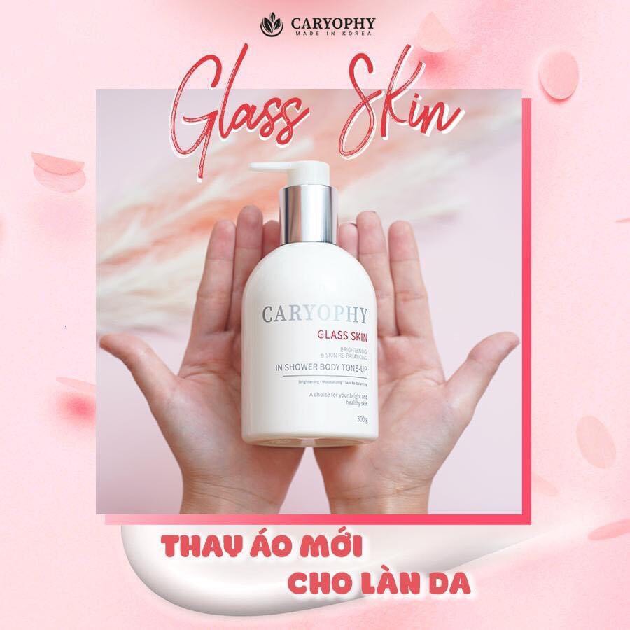 Kem Dưỡng Trắng Da Toàn Thân 3 in 1 Glass skin in Shower Body Tone up Caryophy - Làm Mờ Thâm Nám do mụn