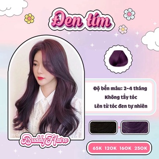 Thuốc nhuộm tóc màu ĐEN TÍM , TÍM THAN không cần dùng thuốc tẩy tóc buddyhairs , buddyhair Tặng oxi
