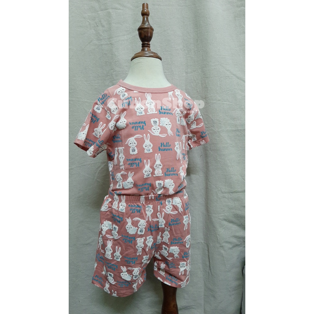 (Xả hàng)Bộ Cotton hình mùa hè siêu mát bé gái