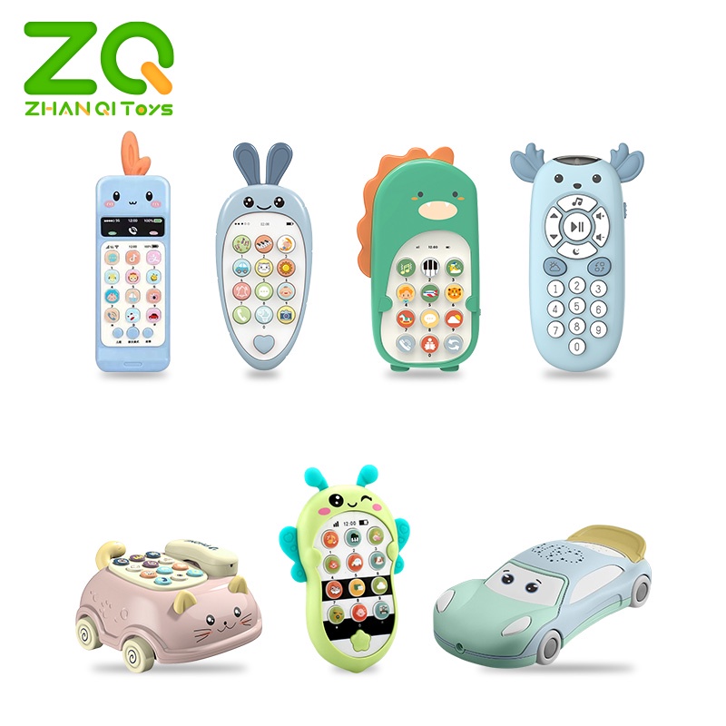 Điện thoại đồ chơi ZHAN QI TOYS kiểu dáng hoạt hình có nhạc và đèn giáo dục sớm cho bé