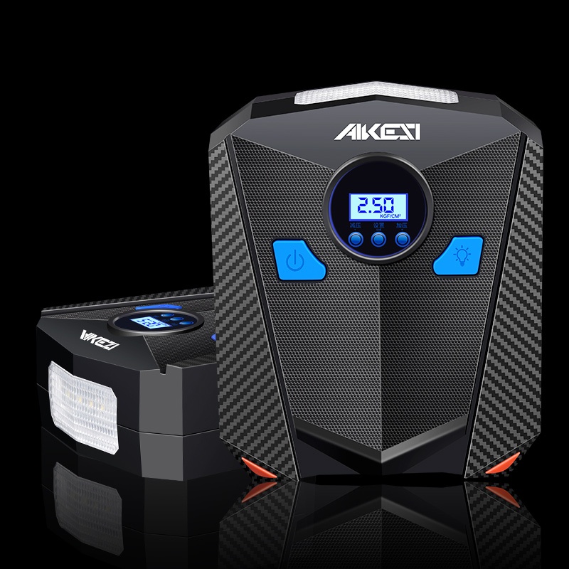 Hàng HOT Bơm Lốp Ô Tô - Bơm Hơi xe hơi Siêu Mạnh Aikesi Điện Tử Tự Ngắt di động với đèn LED【Southdakota051】