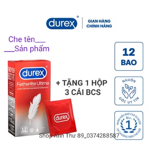 Bao cao su Durex Fetherlite Ultima 12 chiếc tặng ngay 01 hộp 03 chiếc bao