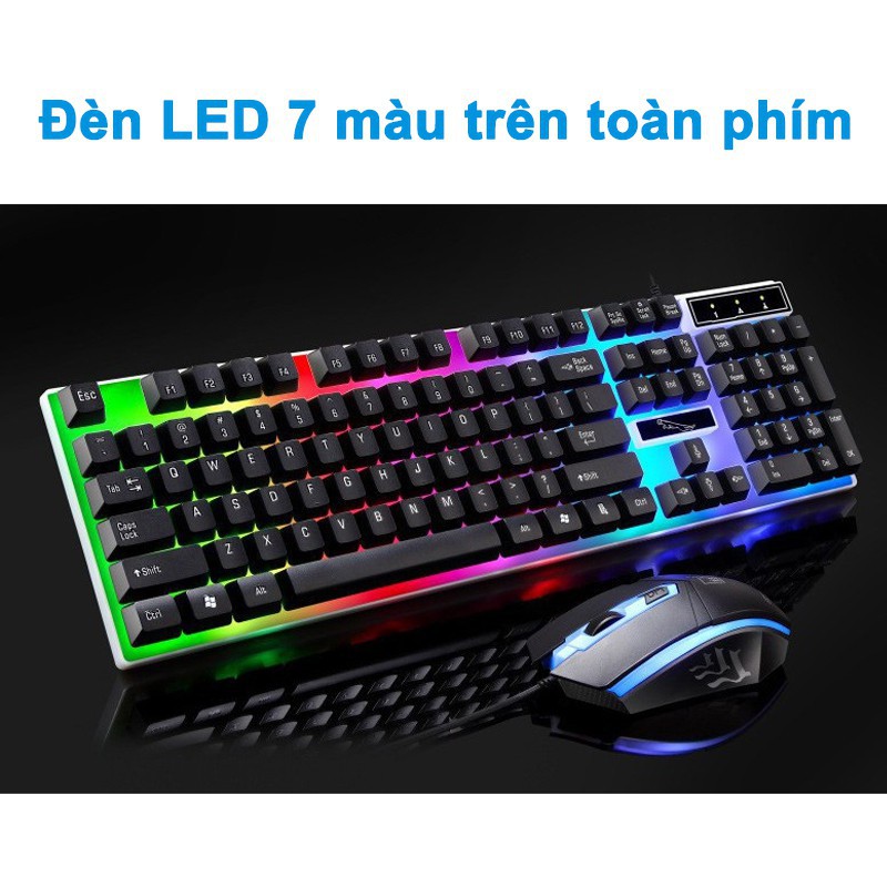 Bộ chuột bàn phím có dây Latope chuột bàn phím giả cơ văn phòng Led RGB G21