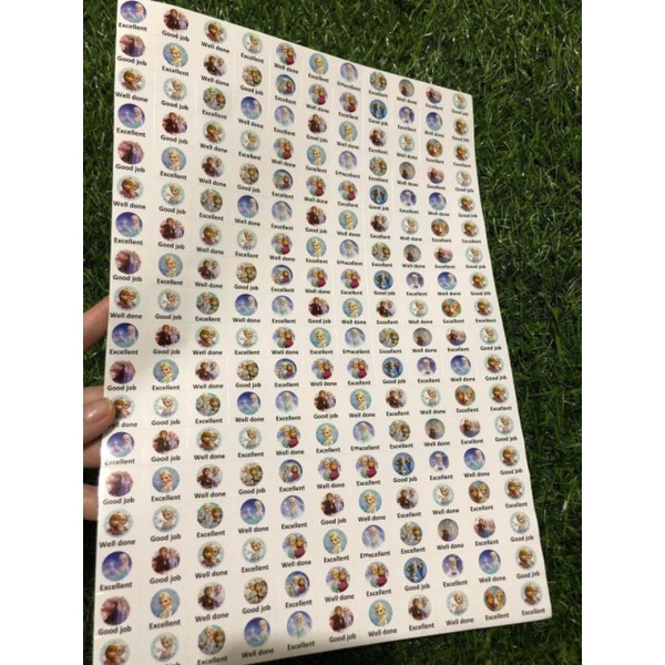 combo 12 tờ Sticker lời khen Tiếng Anh hình ảnh ngộ nghĩnh dễ thương