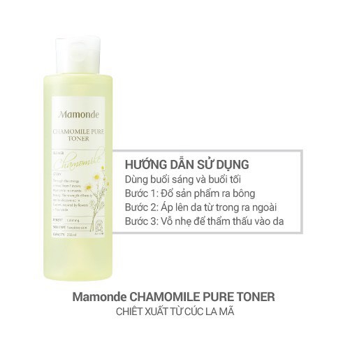 Nước cân bằng Mamonde Toner Diếp Cá Pore Clean, Rose, Rau Má 250ML