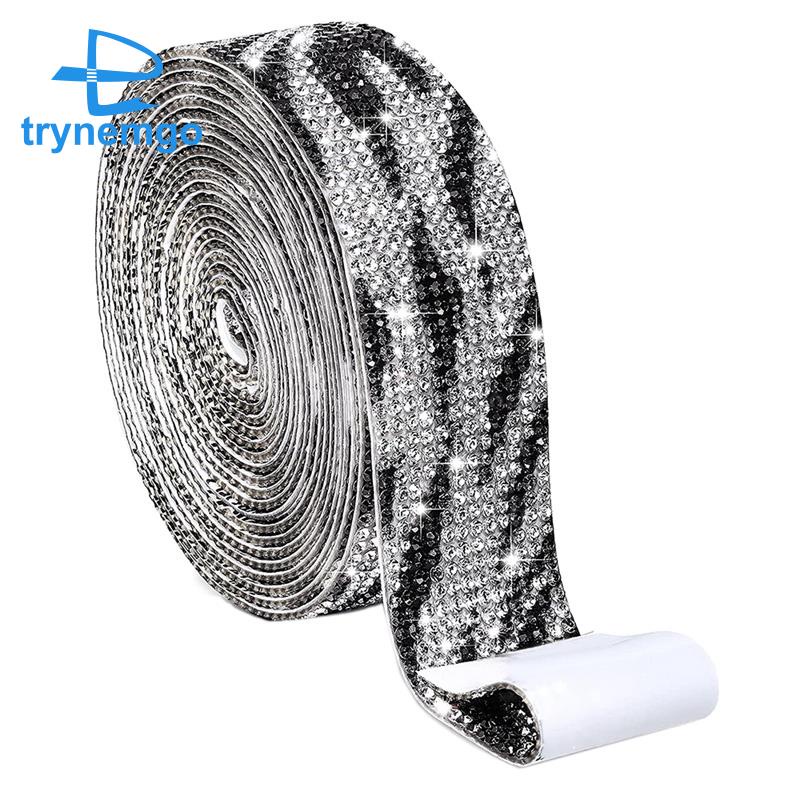 Cuộn Dây Ruy Băng Đính Đá Lấp Lánh Tự Dính Trang Trí Xe Hơi