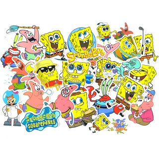 Sticker spongebob squarepants set 30-60 cái kháchau ép lụa / hình dán spongebob squarepants