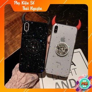 Ốp Lưng Đính Sừng Ác Quỷ Dành Cho Iphone 6/ 6s/ 6s Plus/ 7Plus/ X/ Xs max  Tặng Kèm Giá đỡ (Pốp)  ( Ảnh Thật)