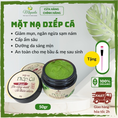 Mặt Nạ Diếp Cá Cho Da Mụn Thảo Mộc Xưa, Đắp Mặt Giúp Giảm Thâm Mụn Dưỡng Da Cấp Ẩm Se Khít Lỗ Chân Lông 50gr Miquala