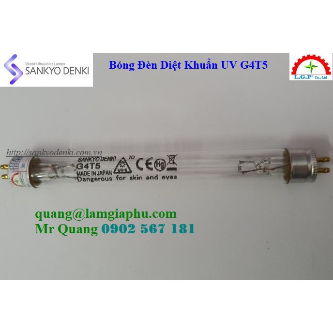 Bóng đèn diệt khuẩn UV Sankyo Denki G4T5 - 4W, 14cm