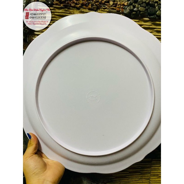 Khay bưng bê hoa đẹp_  nhựa phíp 35cm