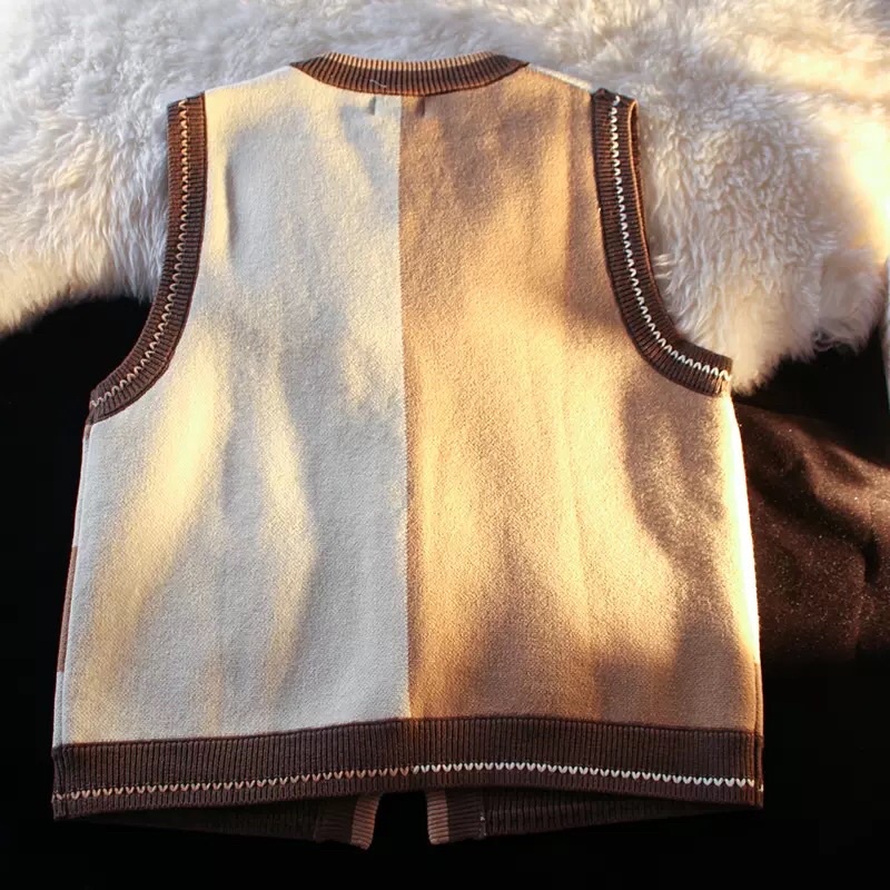 Áo gile len Coffee Beans