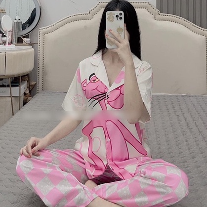 Bộ Lụa Ngủ Tiểu Thư, Bộ Pizama Tay Ngắn, Chất Liệu Latin Cao Cấp Mát Lịm [HÀNG CHUẨN ĐẸP] | BigBuy360 - bigbuy360.vn