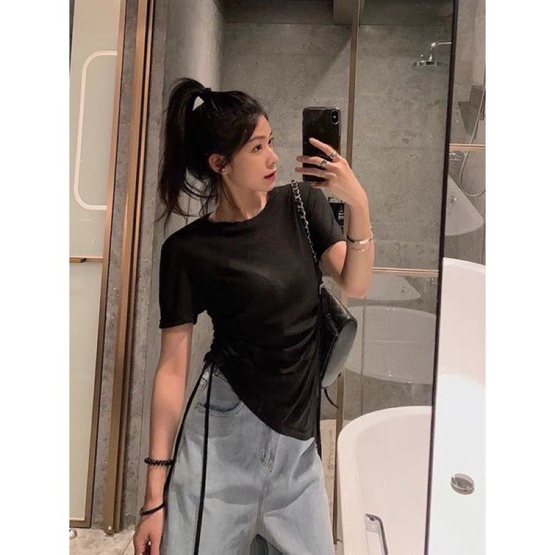 ÁO CHÉO TÀ DÂY RÚT THUN ÔM BODY  re8