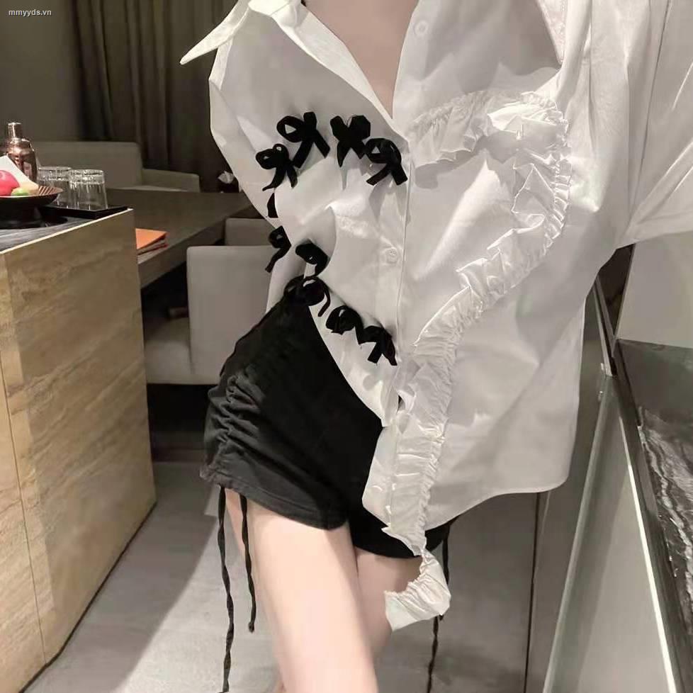 Áo Sơ Mi Trắng Dáng Rộng Thiết Kế Độc Đáo Thời Trang Cho Nữ