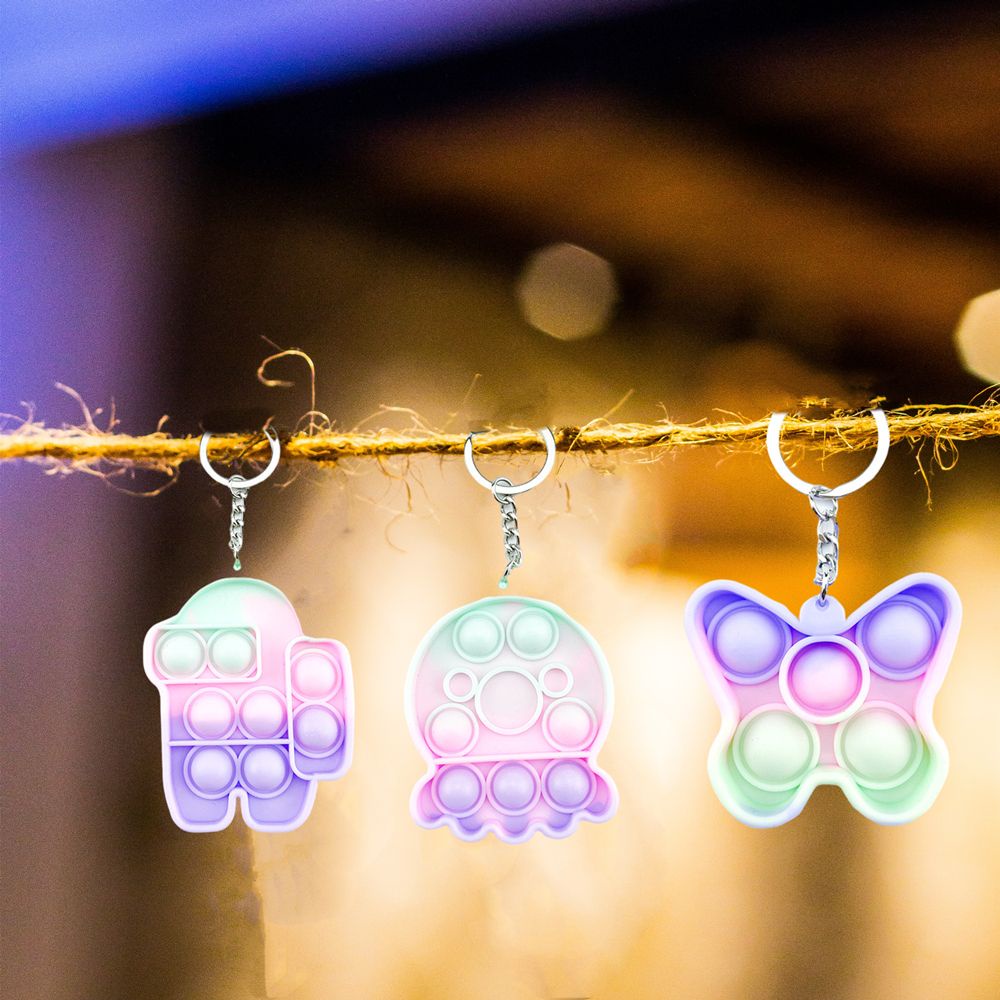 Móc Chìa Khóa Bằng Silicon Hình Cây Kem Vui Nhộn Giúp Giảm Căng Thẳng