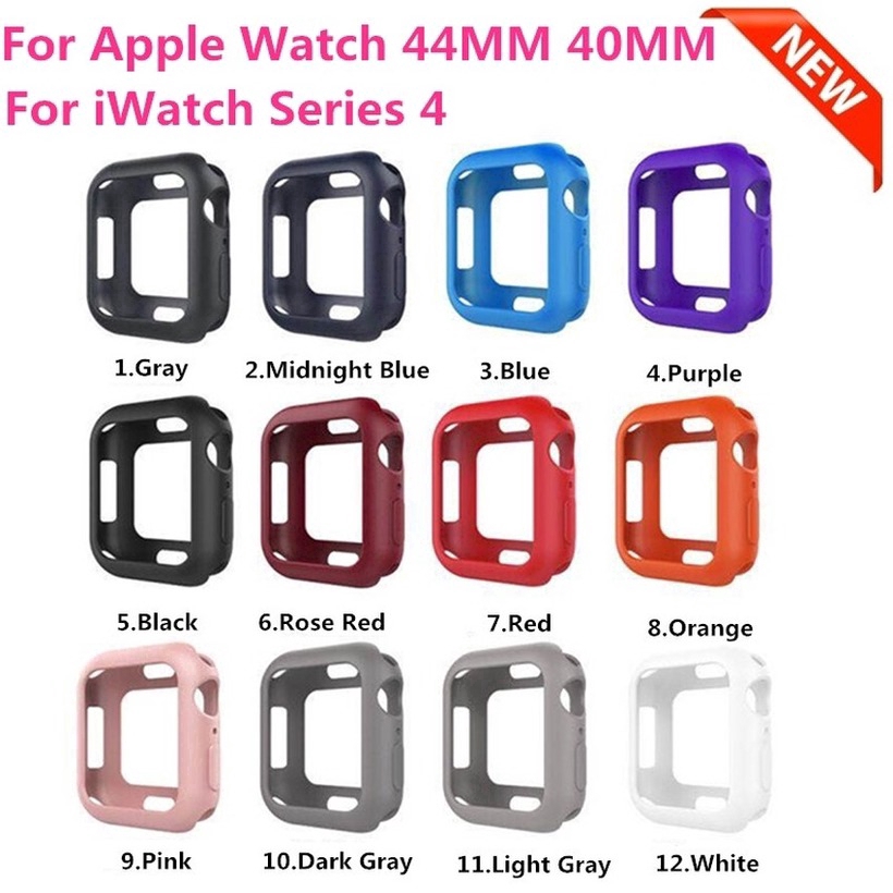 Vỏ silicon mềm màu kẹo dễ thương bảo vệ cho Apple Watch Series 5 4 3 2 1 38mm 42mm 40mm 44mm