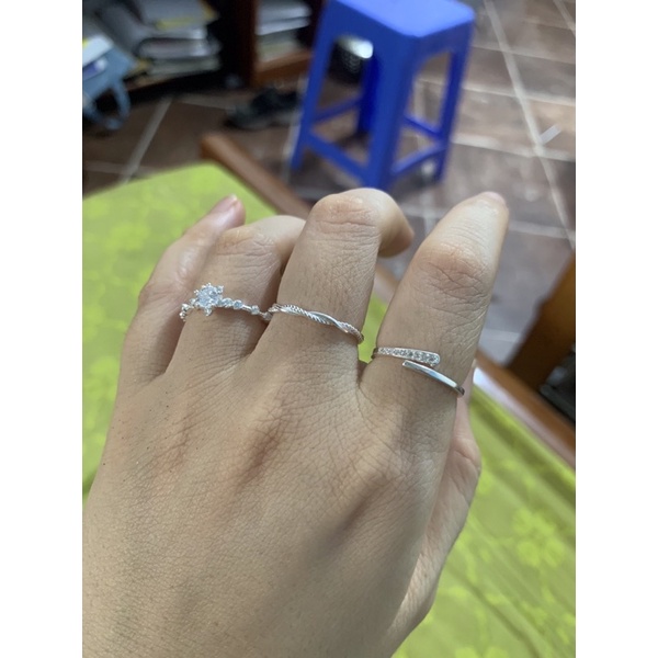 Nhẫn xoắn kép kim cô sen bạc ta