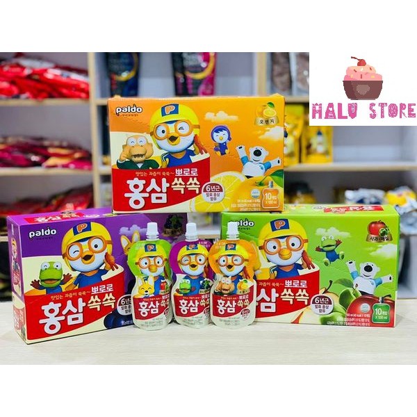 (HOT) Nước hồng sâm Paldo Pororo Hàn quốc - túi 100ml