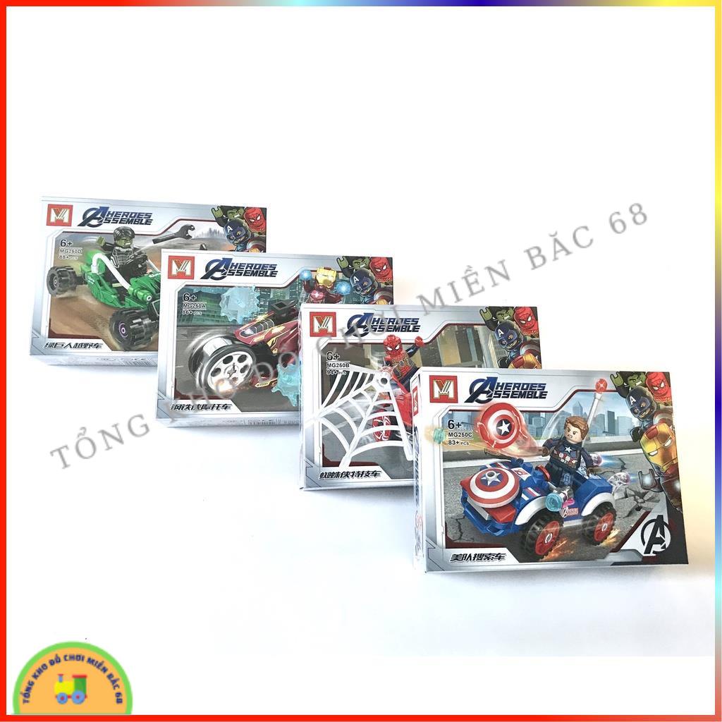 Đồ chơi lắp ráp xếp hình lego siêu anh hùng MG250 người sắt ironman người nhện spiderman captain america Green man