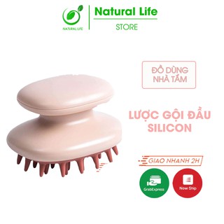 Lược Gội Đầu Silicon Tròn, Massage Da Đầu, Chống Gàu Hiệu Quả Cho Cả Nam Và Nữ