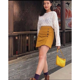 [MAYBI] Chân váy chữ A màu trắng