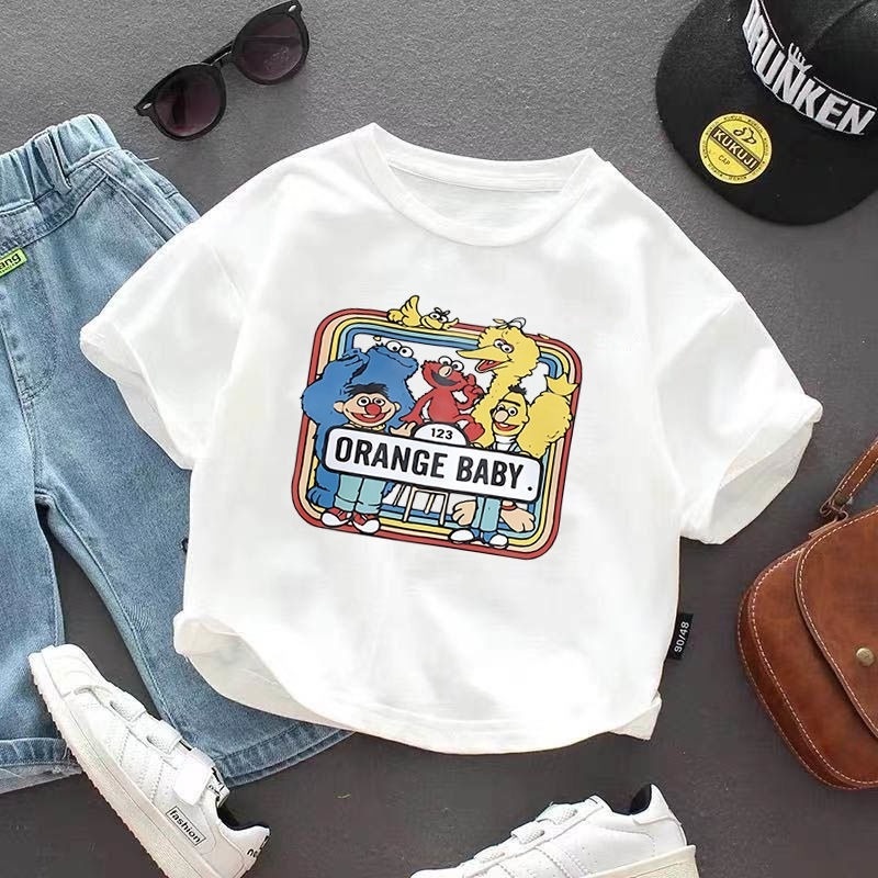 Áo Thun Cotton Tay Ngắn In Hình Mặt Cười Thời Trang Mùa Hè Mới Cho Bé Trai