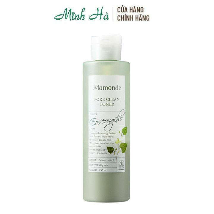 Nước hoa hồng Mamonde Pore Clean 250ml chiết xuất từ diếp cá dành cho da dầu mụn - mỹ phẩm MINH HÀ cosmetics