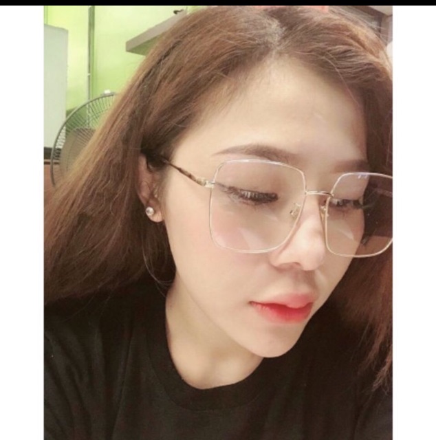 Gọng kính kim loại vuông 3 màu kính giả cận vuông LỚN NHẤT