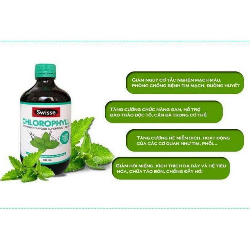 Nước diệp lục Swisse Chlorophyll của Úc chai 500 ml