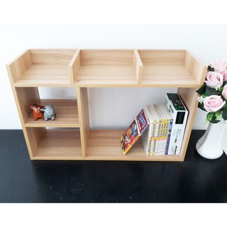 Kệ sách gỗ để bàn vân gỗ LuNa