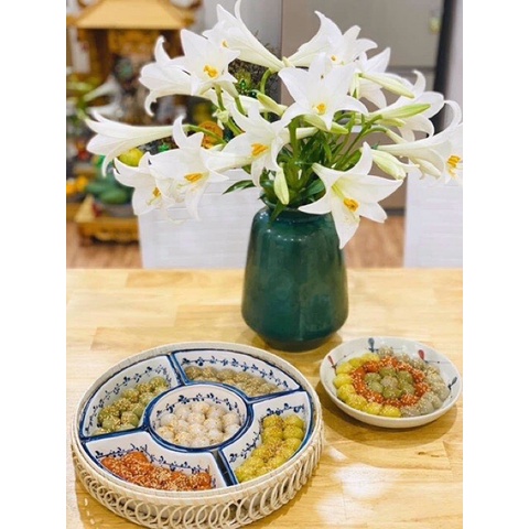 Bình Hoa Lọ Hoa Dáng Chuông Xinh Xắn Men Kính Gốm Sứ Bát Tràng