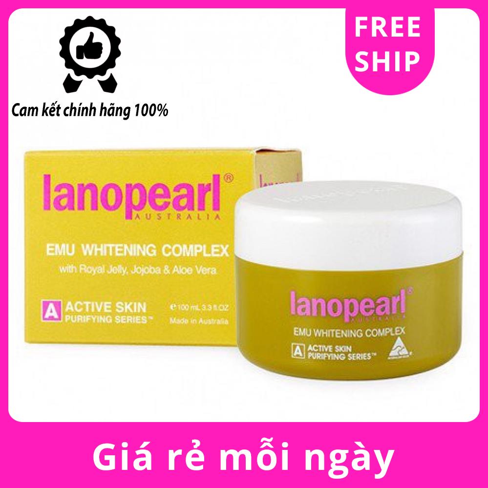 Kem Dưỡng Ẩm Trắng Sáng Da, Mềm Mại, Xóa Thâm Nám , Tàn Nhang Lanopearl Emu Whitening Complex 100ml ( 100% Austraylia)
