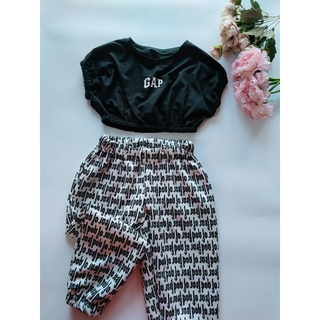 Set quần bom + áo croptop bo
