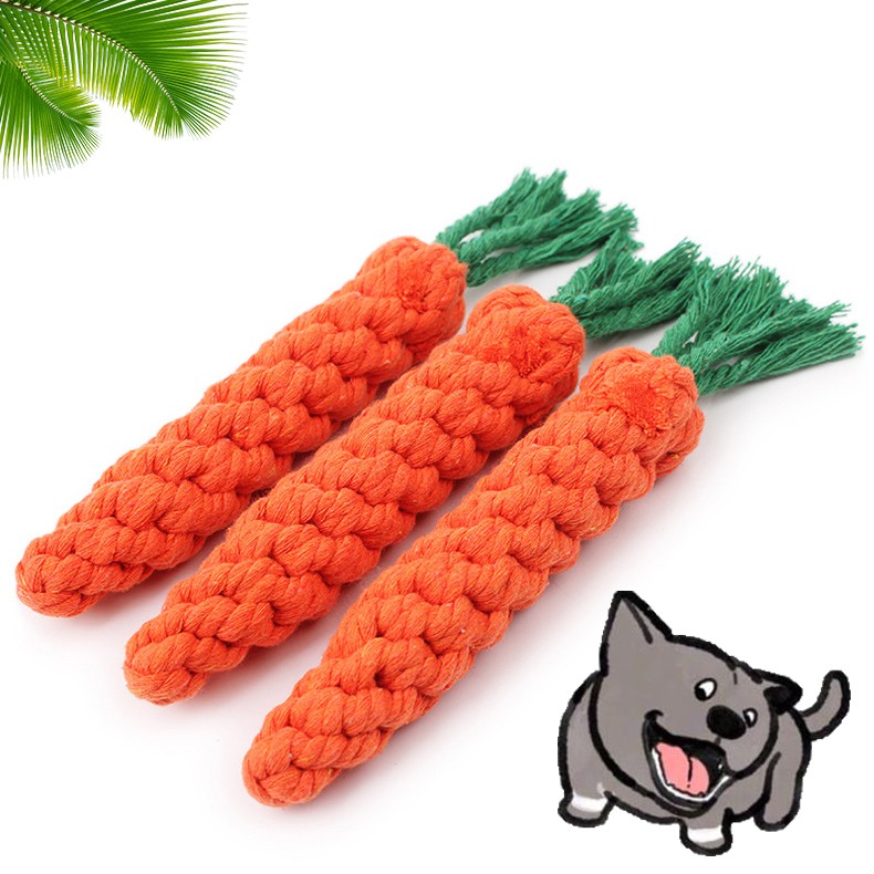 Đồ chơi nhai gặm hình cà rốt giúp sạch răng cho chó