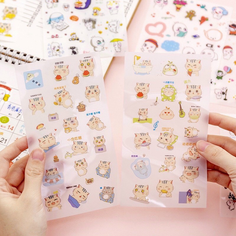 Bộ sticker cute Hình dán Miếng Dán Trang Trí Chống Thấm Nước Hình Ngộ Nghĩnh Đáng Yêu [ HÌNH NGẪU NHIÊN]