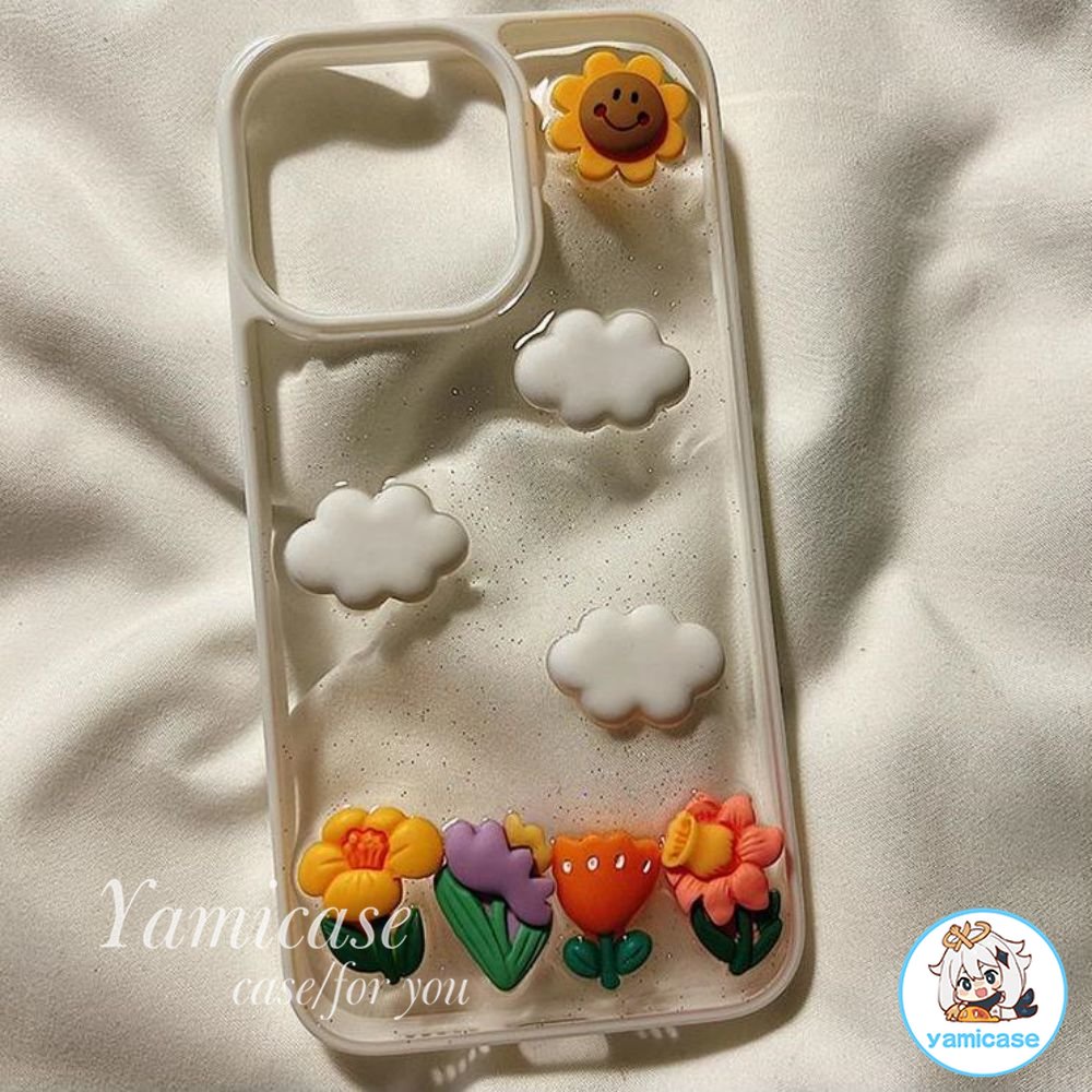 Ốp Điện Thoại Cho Iphone 11/11 Pro Max TPU Mềm Hình Hoa / Đám Mây 3D Lấp Lánh Cho IPhone 7Plus 8Plus X XR/12/12 Pro Max/13/13 Pro/13 Pro Max /14/14 Pro/14 Plus/14 Pro Max