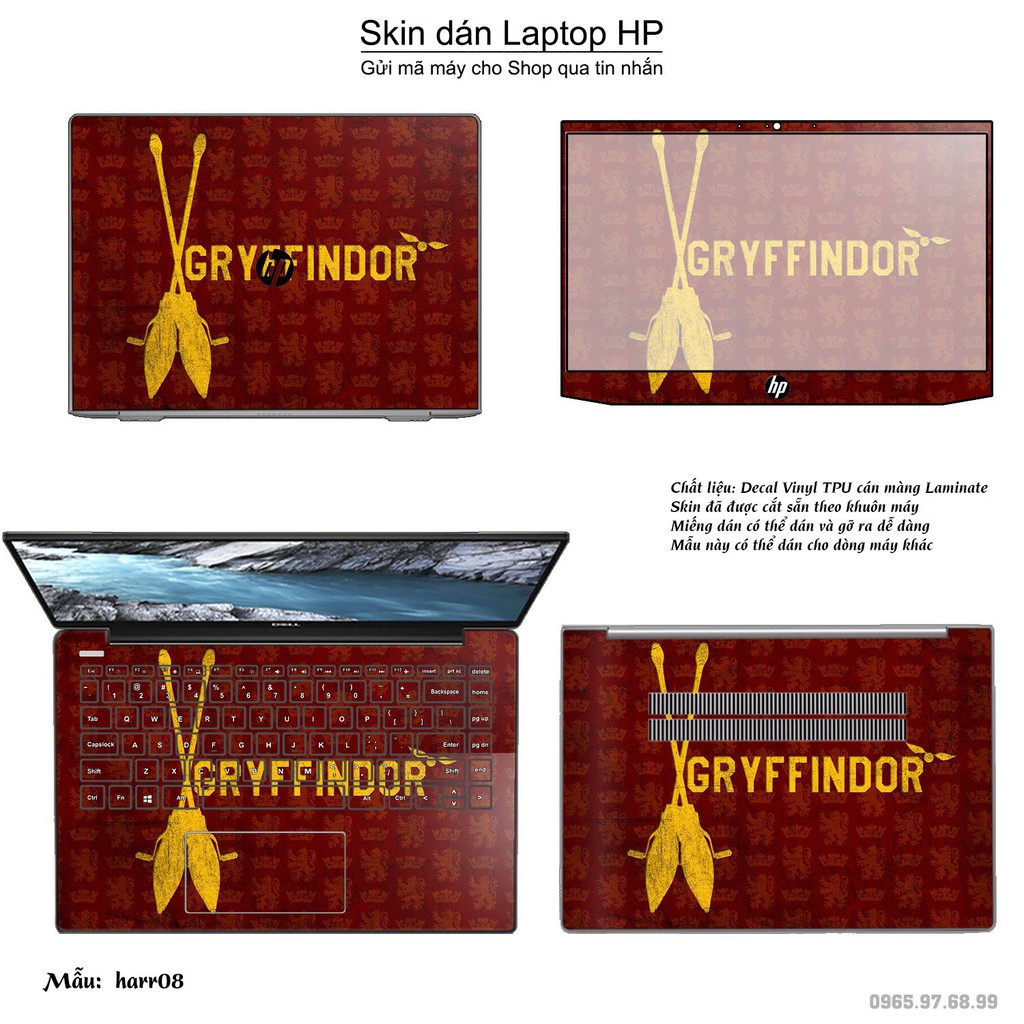 Skin dán Laptop HP in hình Harry Potter (inbox mã máy cho Shop)