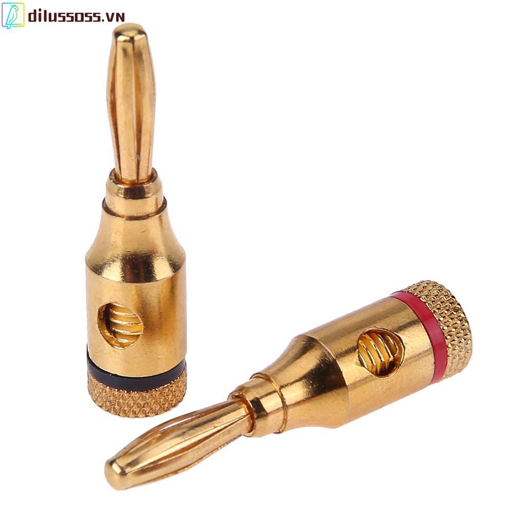 Bộ 2 cái phích cắm chuối mạ vàng nối âm thanh loa phát nhạc DIY