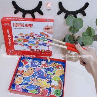 [Mã Sale Khủng] Đồ Chơi Câu Cá Bằng Gỗ 34 Sinh Vật Biển Có Nam Châm Cho Bé 2 3 4 Tuổi Phát Triển Vận Động - BEOFAMILY