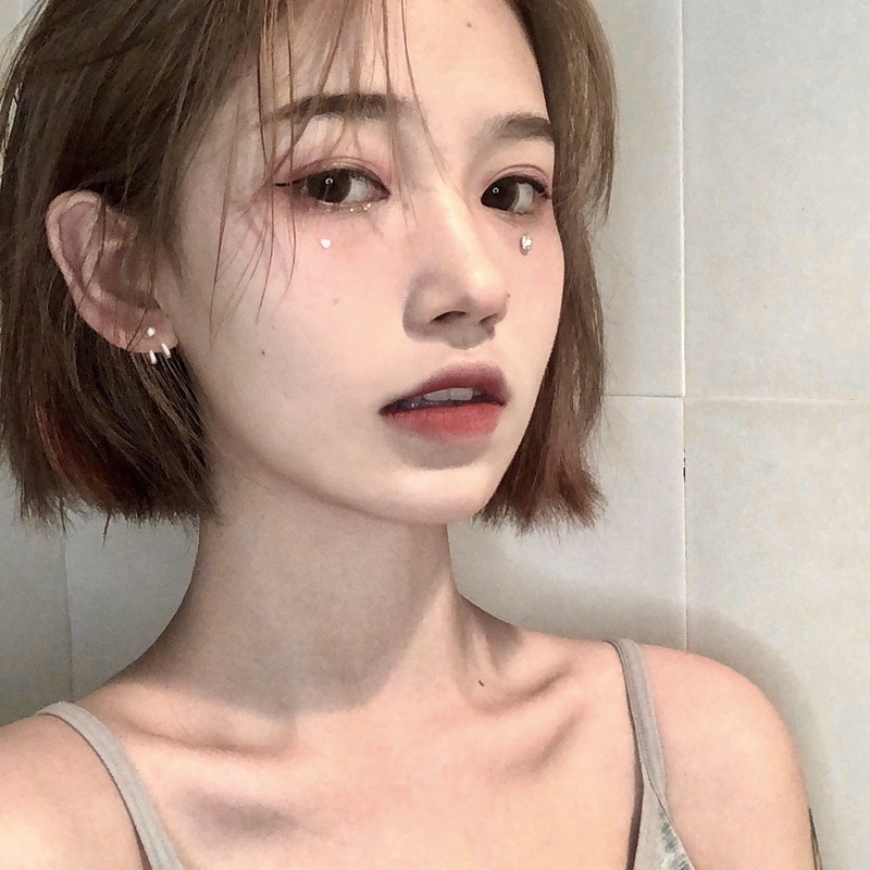 Khuyên Tai Mayebe Lavend Đơn Giản Bằng Bạc Có Thể Tháo Rời Phong Cách Hàn Quốc