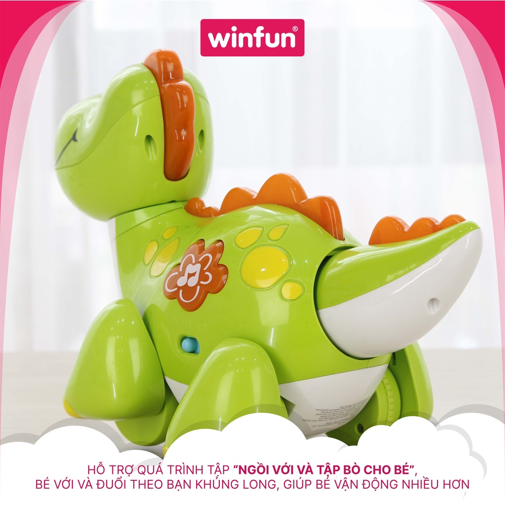 Đồ chơi điều khiển từ xa khủng long vui nhộn có đèn nhạc Winfun 1141-NL