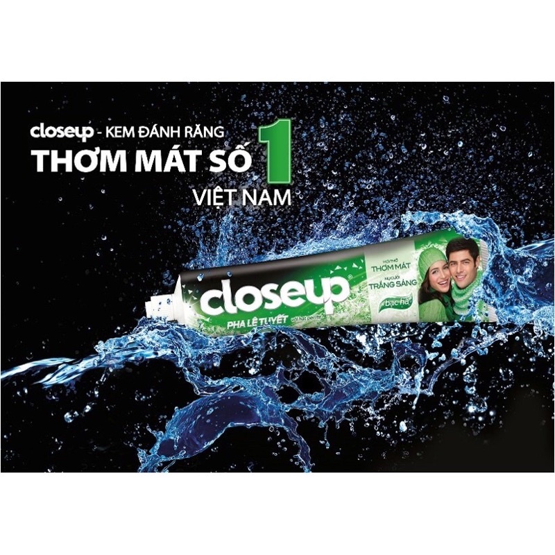 Kem Đánh Răng Close Up Hương Bạc Hà/Tinh Thể Băng Tuyết 180G