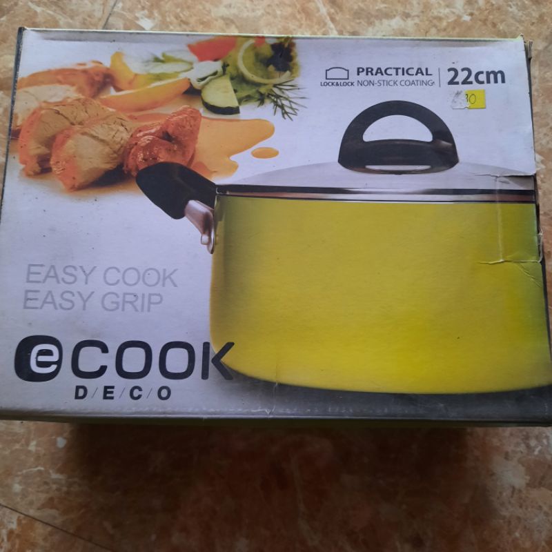 NỒI NHÔM CHỐNG DÍNH E - COOK DECO SIZE 22CM ( MODEL : LED 2222 )