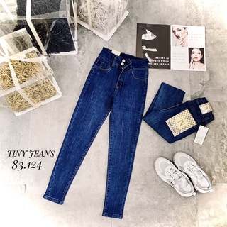 quần jeans ôm cạp cao 2 cúc co dãn