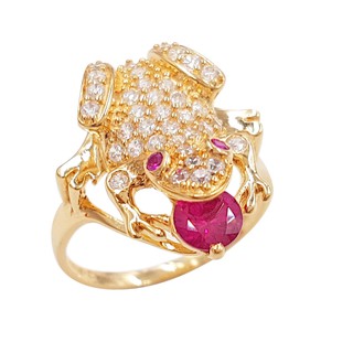 Nhẫn Cóc Tài Lộc Đính Đá Xi 24k Cao Cấp