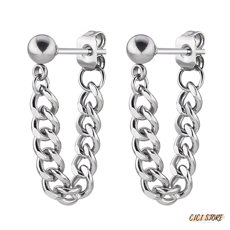 1 Cặp Bông Tai Nữ Cá Tính Sang Trọng Phối Xích